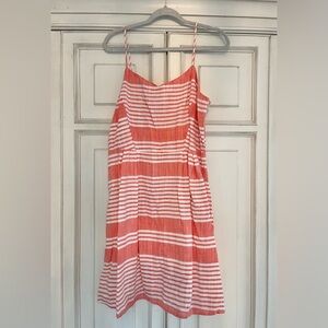 Old Navy Coral and White Striped Sundress